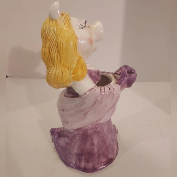Vintage Miss Piggy Ceramic Vase Taste Setter by Sigma Henson Assoc. - Picture 4 of 9